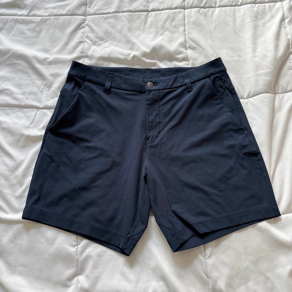 Lululemon Commission Short 9 Warpstreme Navy Blue Mens 33 Golf Chino Luxury
